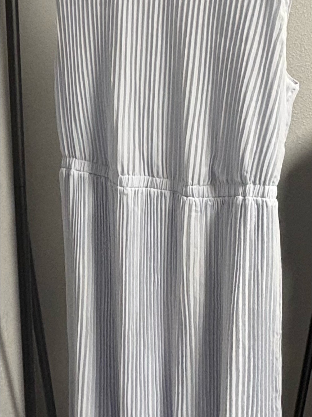 H&M Light Blue Pleated Maxi Dress with Sleeveless Design